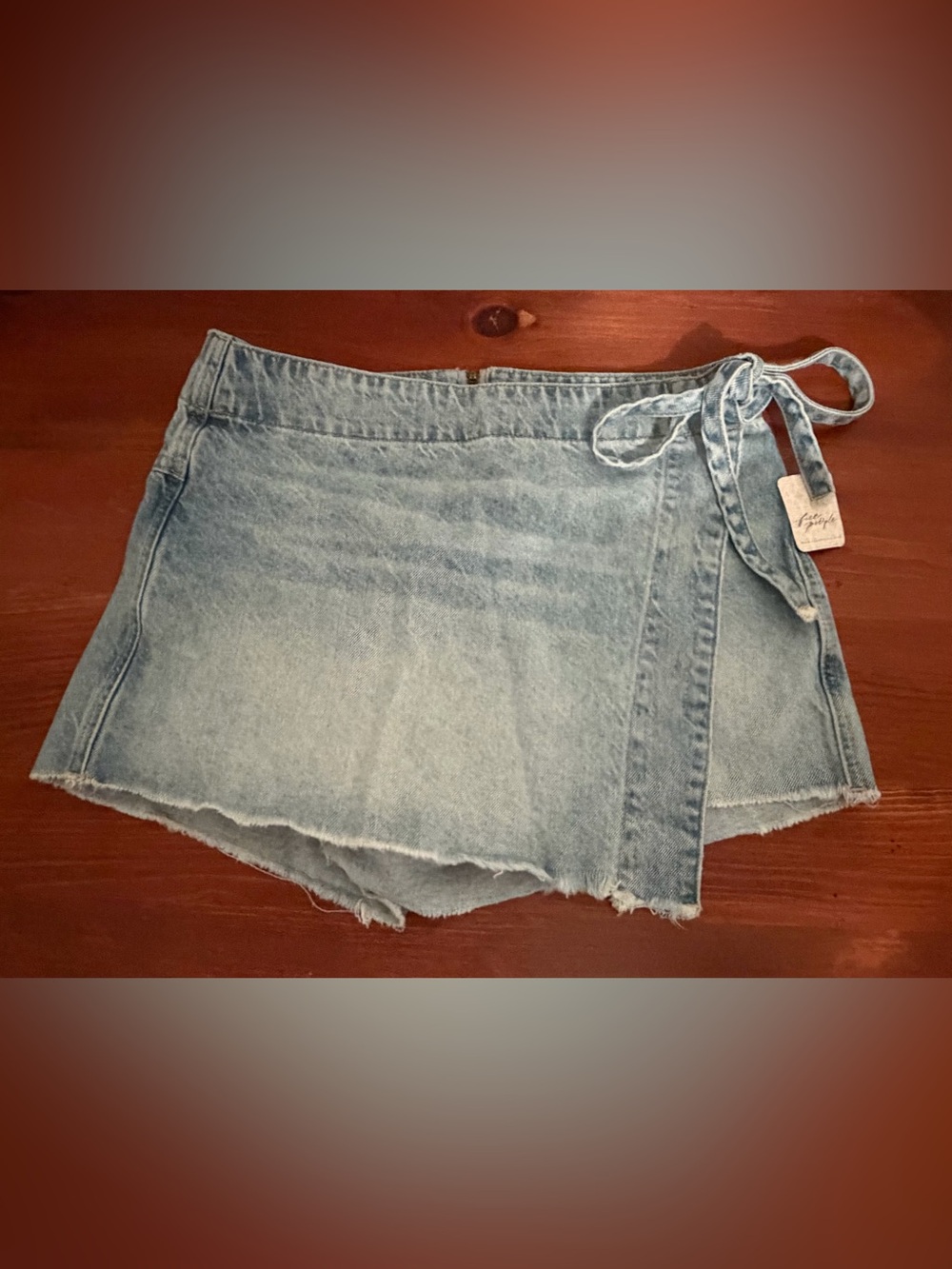 Free People Light Blue Wash Emmy Skort